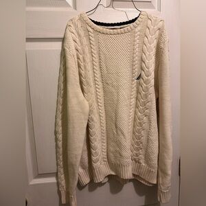 Nautica Off-White Textured Sweater, Large